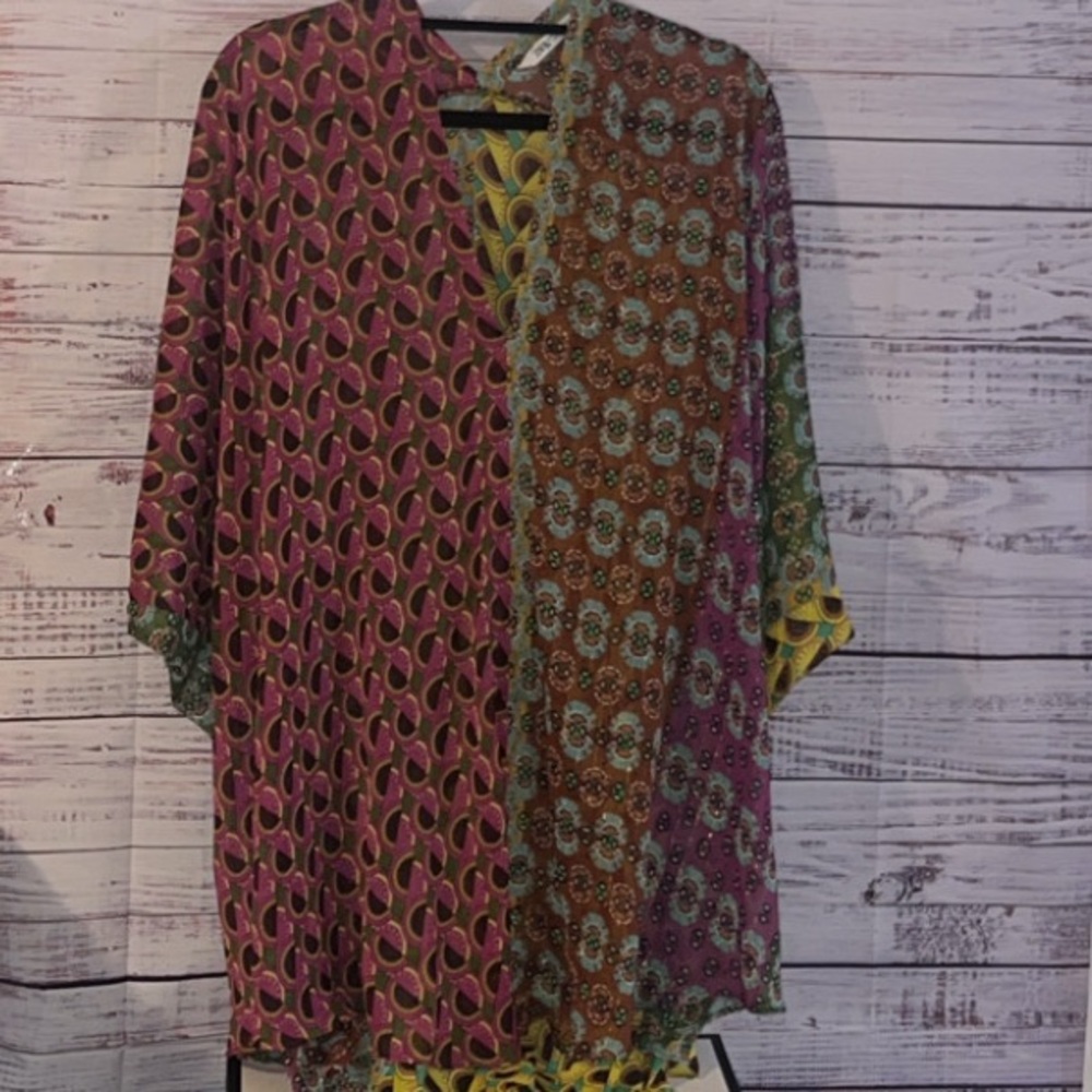 Zara Patchwork Kimono Kaftan Coverup